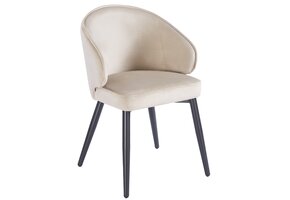 Eetkamerstoel Porto Taupe velvet  - zwart - vast