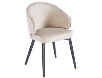 Eetkamerstoel Porto Taupe velvet  - zwart - vast