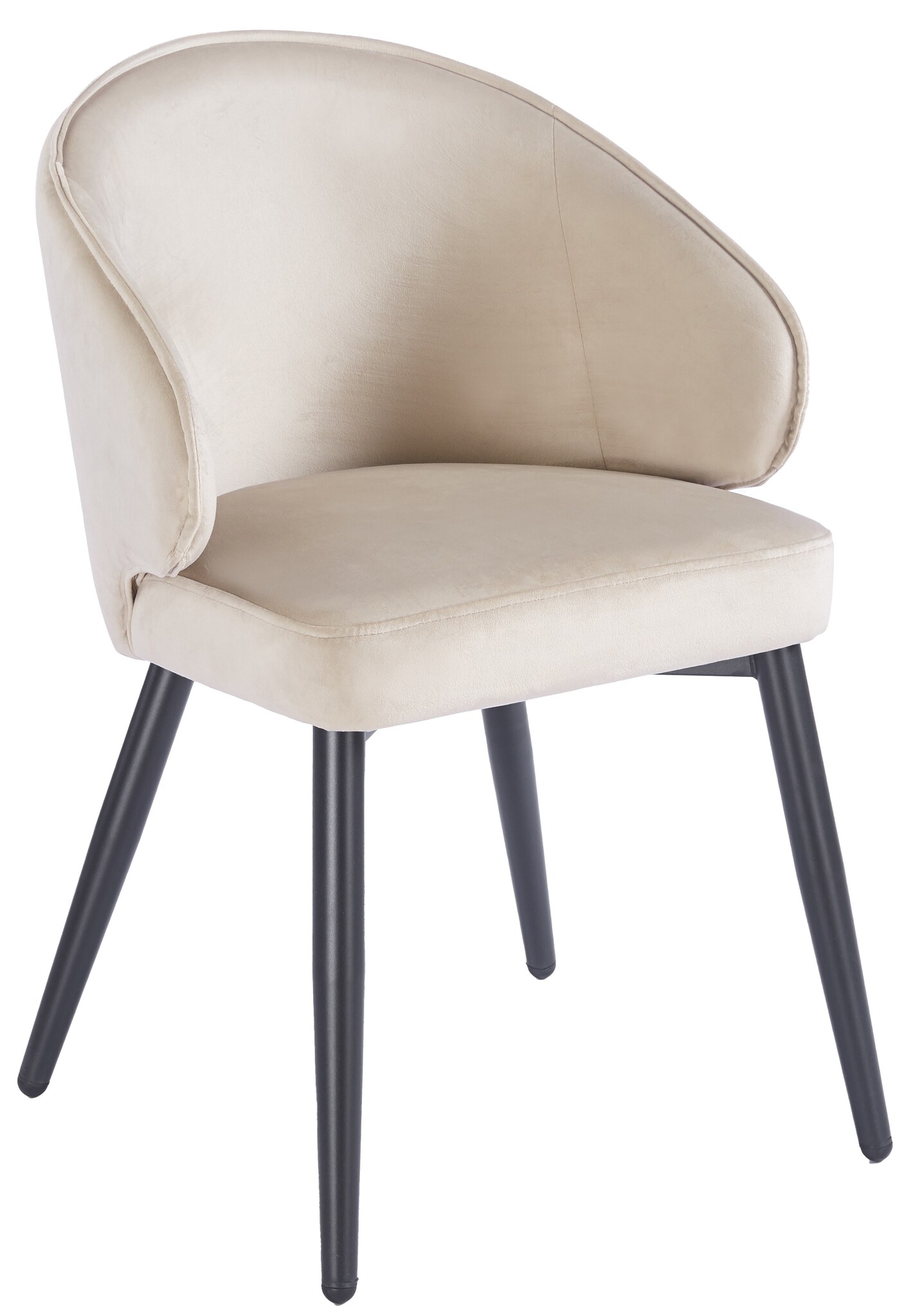 Eetkamerstoel Porto Taupe velvet  - zwart - vast