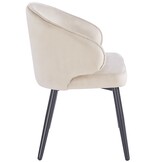 Eetkamerstoel Porto Taupe velvet  - zwart - vast