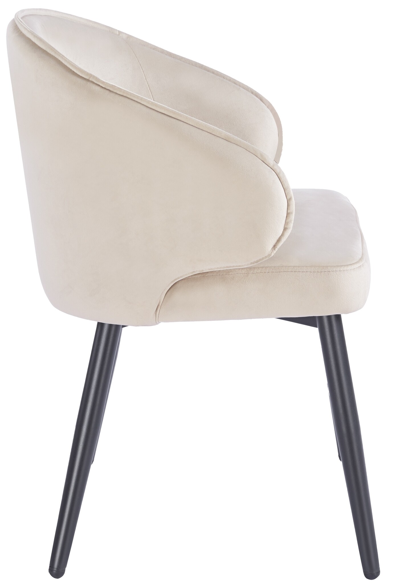 Eetkamerstoel Porto Taupe velvet  - zwart - vast