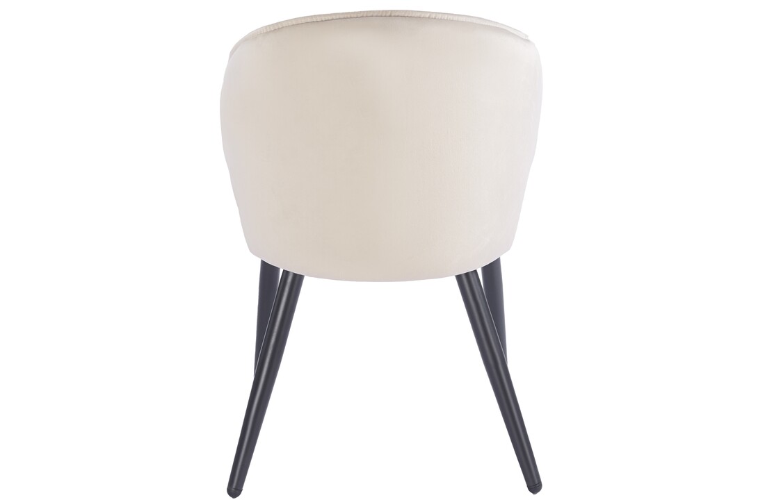 Eetkamerstoel Porto Taupe velvet  - zwart - vast