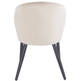 Eetkamerstoel Porto Taupe velvet  - zwart - vast