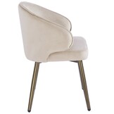 Eetkamerstoel Porto Taupe velvet  - bruin - vast