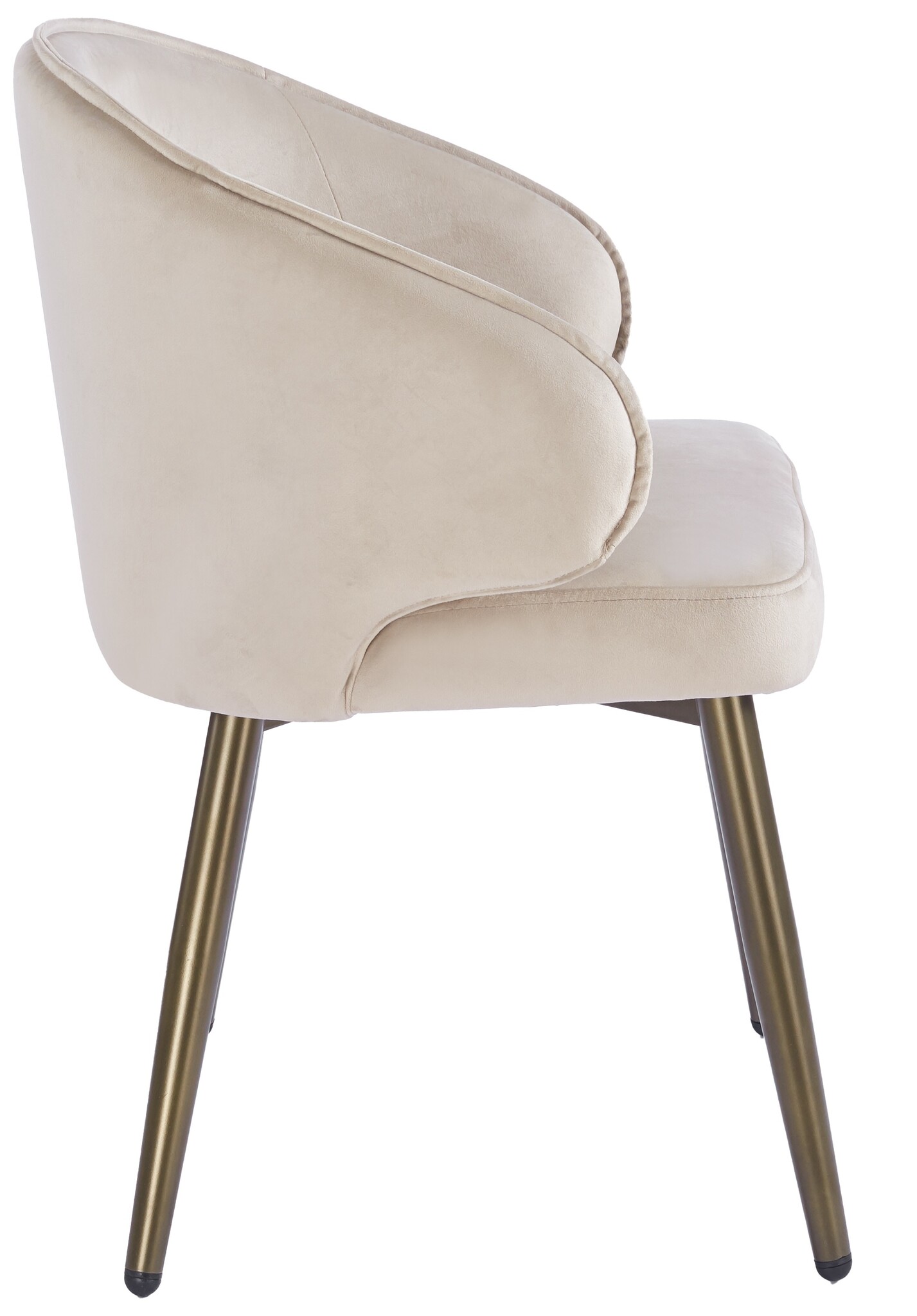 Eetkamerstoel Porto Taupe velvet  - bruin - vast