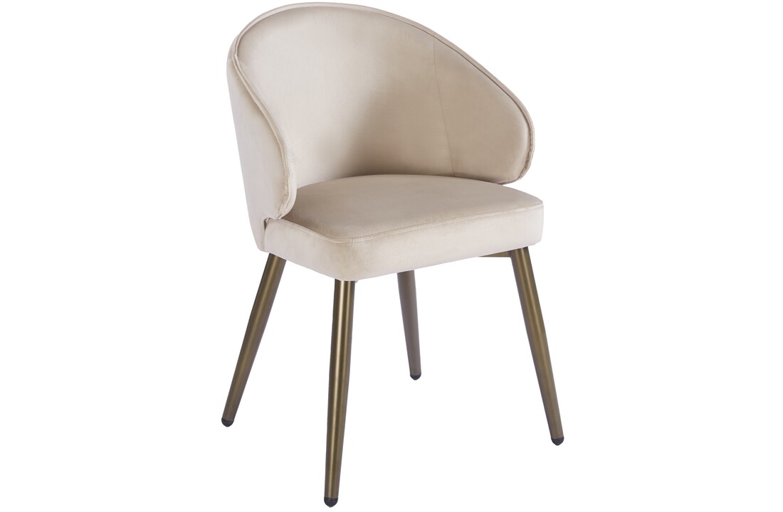 Eetkamerstoel Porto Taupe velvet  - bruin - vast