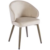 Eetkamerstoel Porto Taupe velvet  - bruin - vast