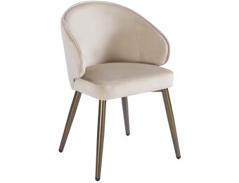 Eetkamerstoel Porto Taupe velvet  - bruin - vast