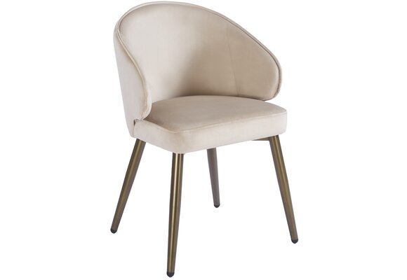 Eetkamerstoel Porto Taupe velvet  - bruin - vast