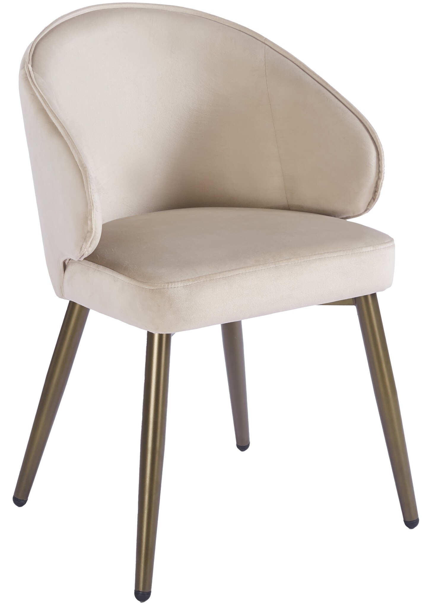 Eetkamerstoel Porto Taupe velvet  - bruin - vast