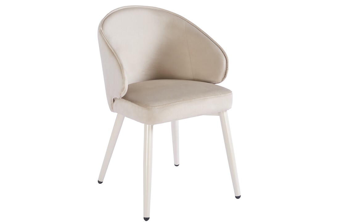 Eetkamerstoel Porto Taupe velvet  - beige - vast