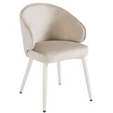 Eetkamerstoel Porto Taupe velvet  - beige - vast
