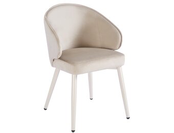 Eetkamerstoel Porto Taupe velvet  - beige - vast