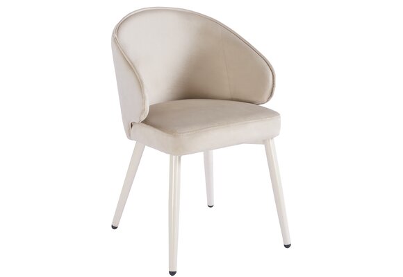Eetkamerstoel Porto Taupe velvet  - beige - vast