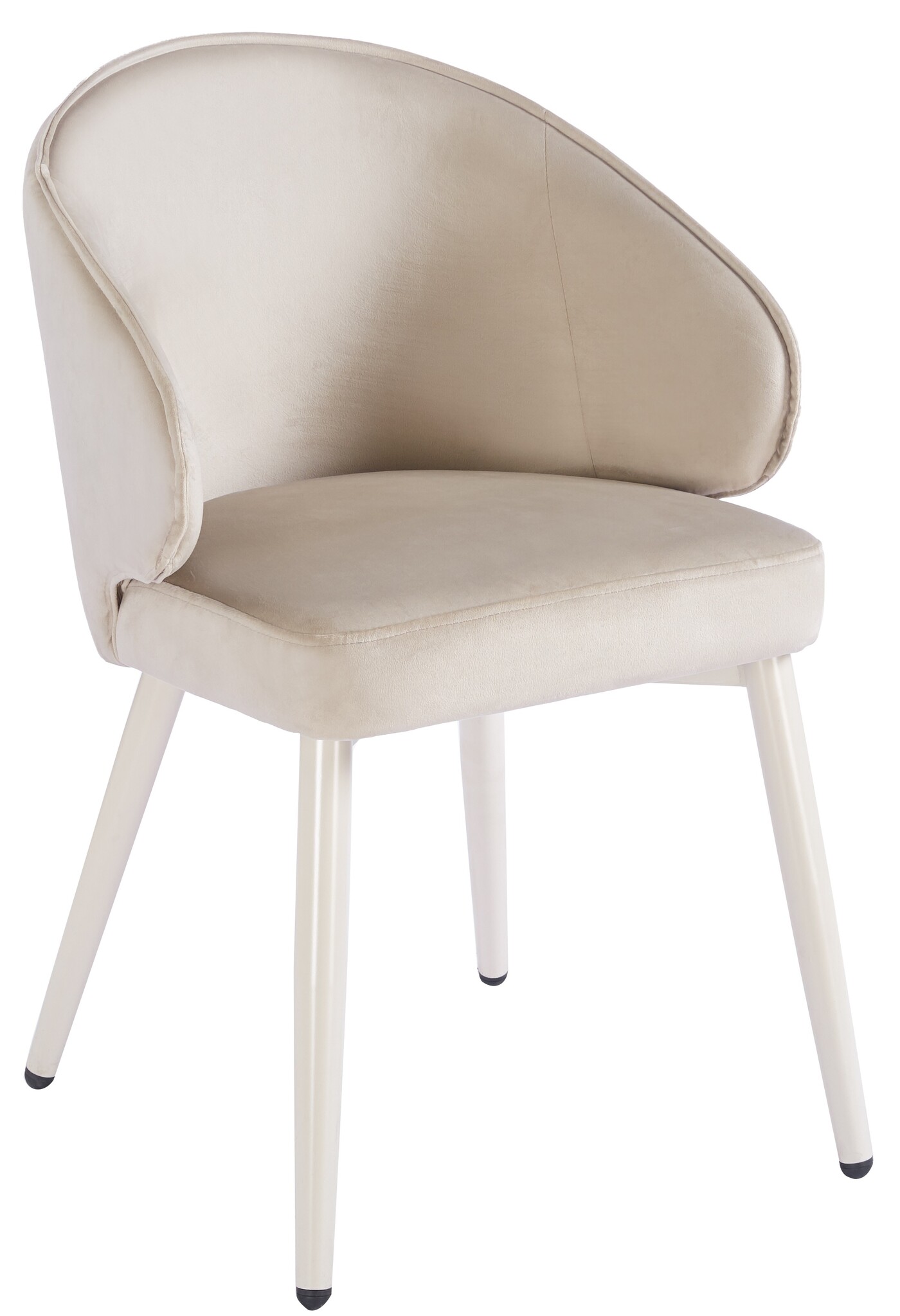 Eetkamerstoel Porto Taupe velvet  - beige - vast