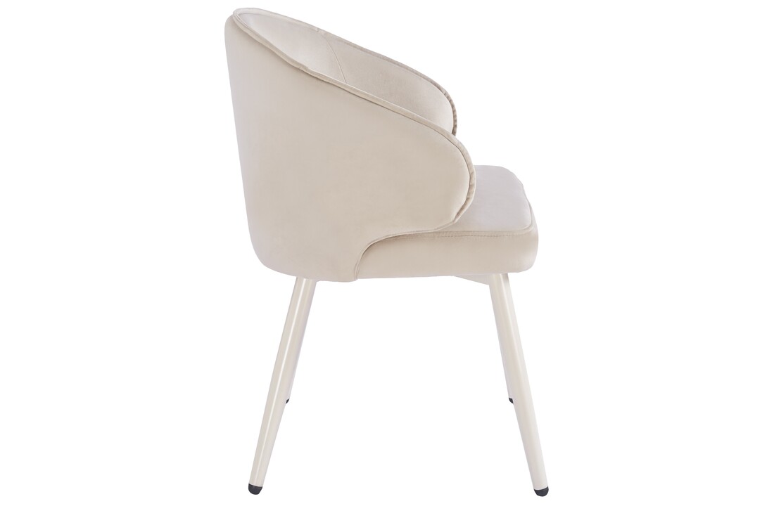 Eetkamerstoel Porto Taupe velvet  - beige - vast