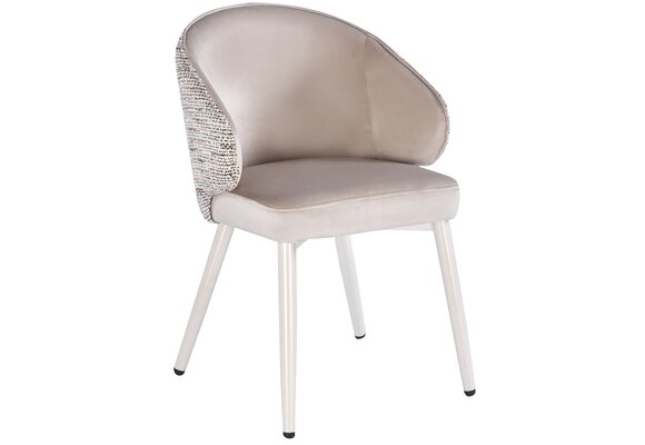 Eetkamerstoel Porto Velvet / Be Trendy - beige - vast