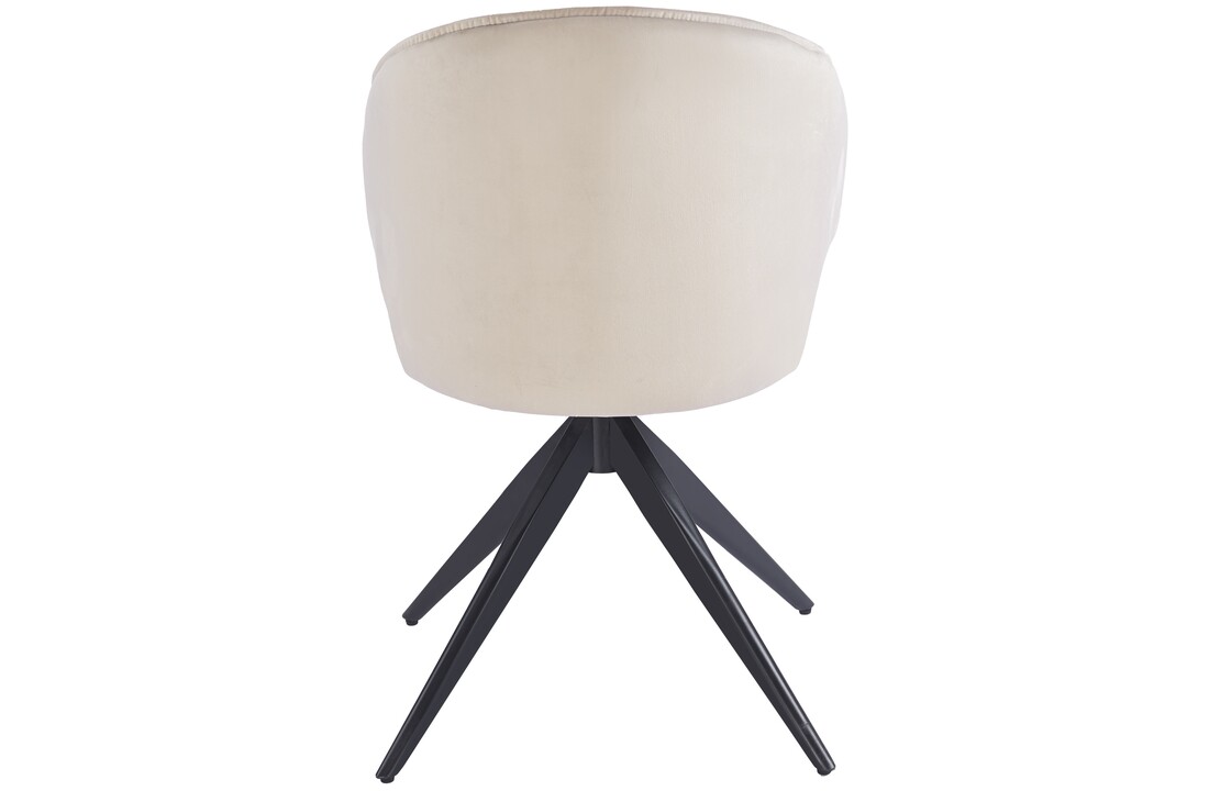 Eetkamerstoel Porto Taupe velvet  - zwart - draai
