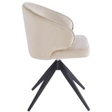 Eetkamerstoel Porto Taupe velvet  - zwart - draai