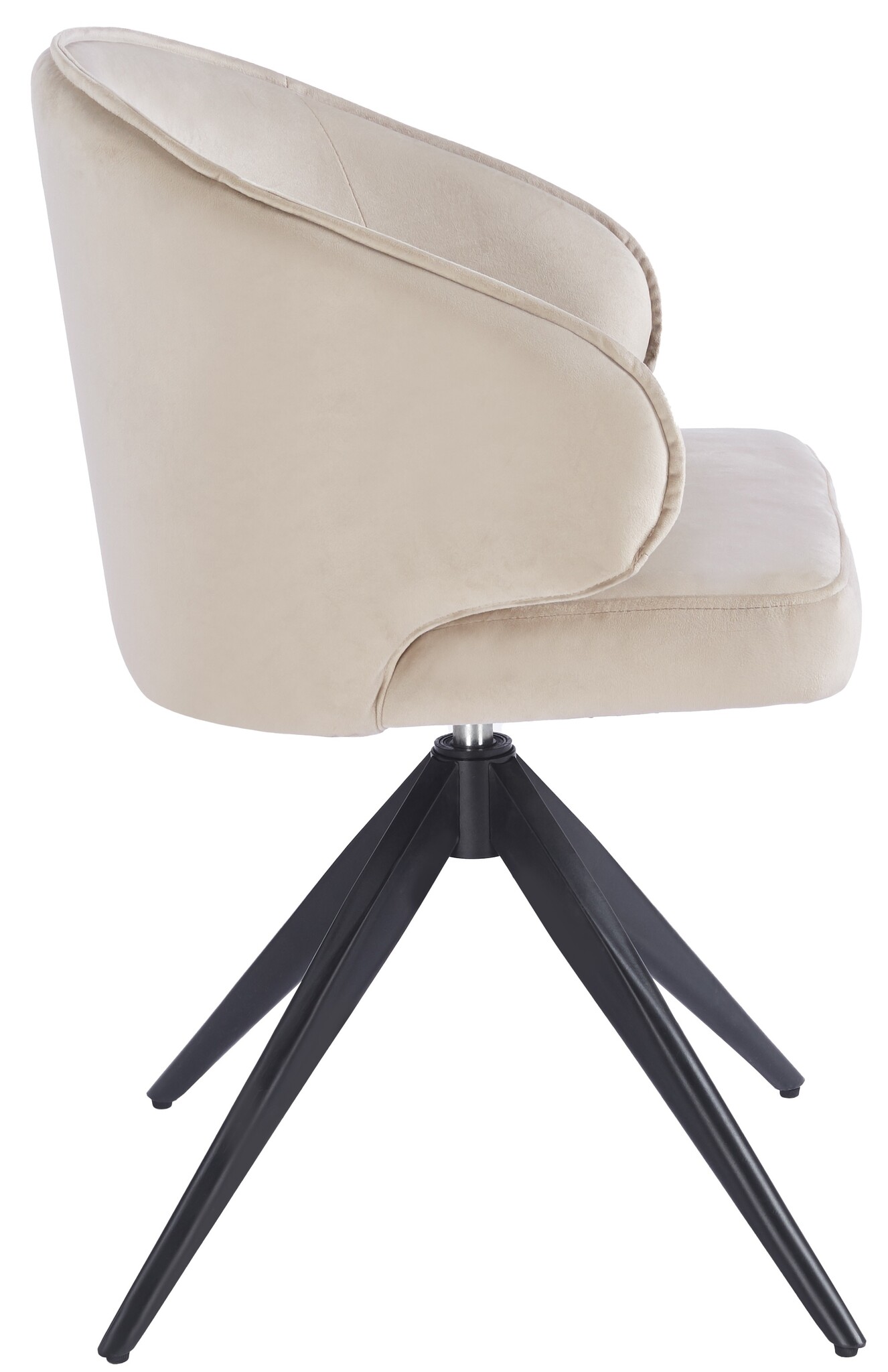 Eetkamerstoel Porto Taupe velvet  - zwart - draai