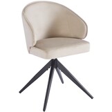 Eetkamerstoel Porto Taupe velvet  - zwart - draai