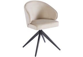 Eetkamerstoel Porto Taupe velvet  - zwart - draai