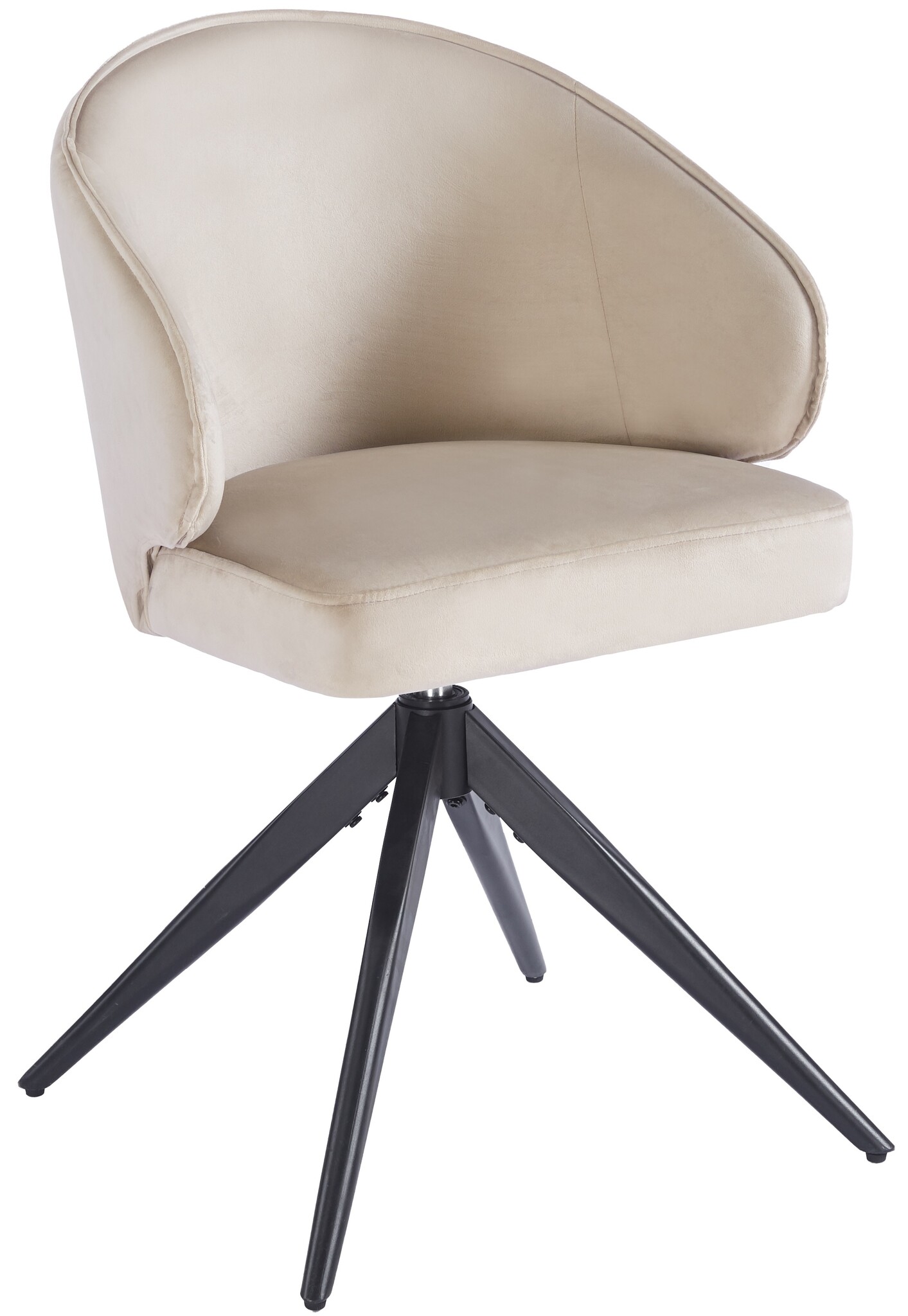 Eetkamerstoel Porto Taupe velvet  - zwart - draai