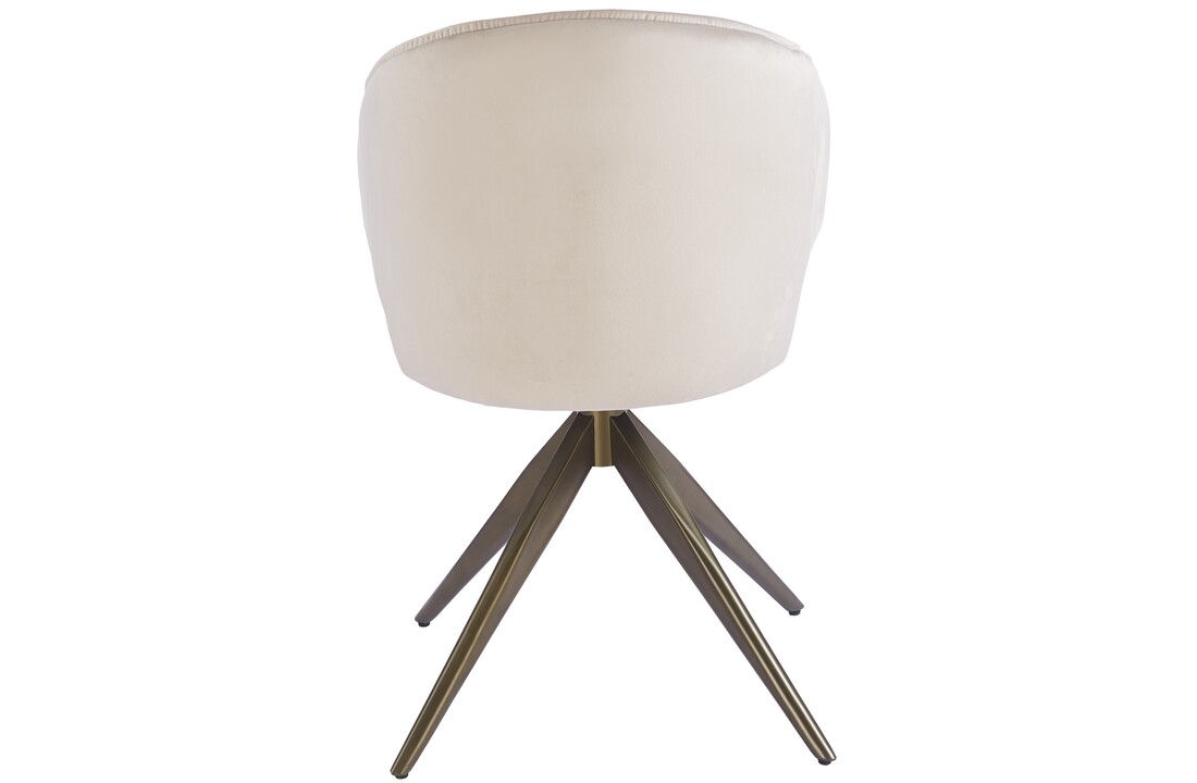 Eetkamerstoel Porto Taupe velvet  - bruin - draai