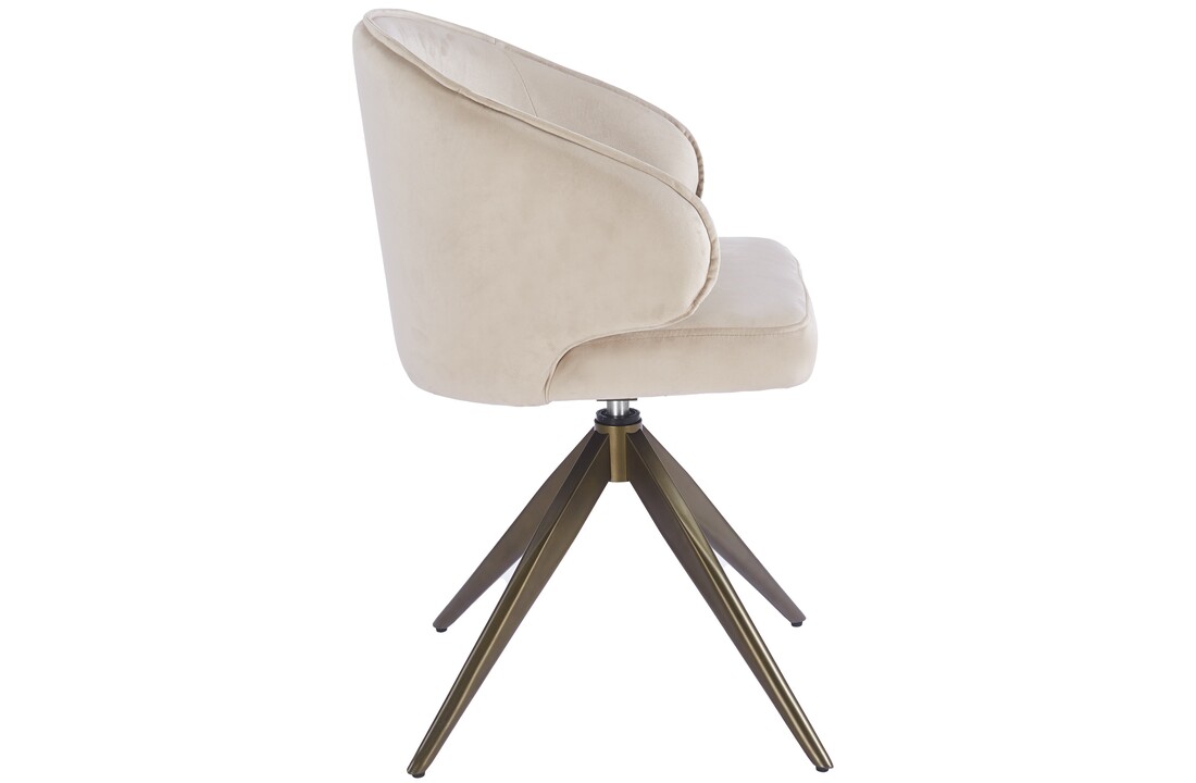 Eetkamerstoel Porto Taupe velvet  - bruin - draai