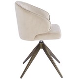 Eetkamerstoel Porto Taupe velvet  - bruin - draai