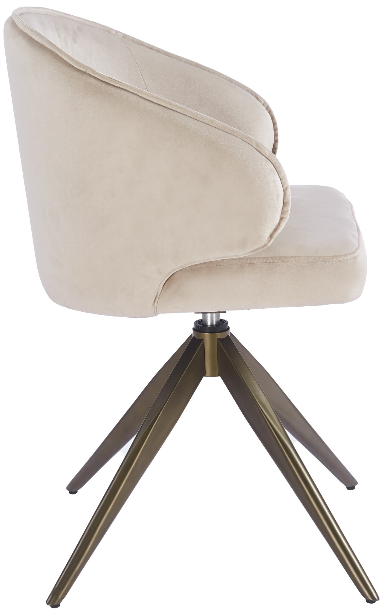 Eetkamerstoel Porto Taupe velvet  - bruin - draai