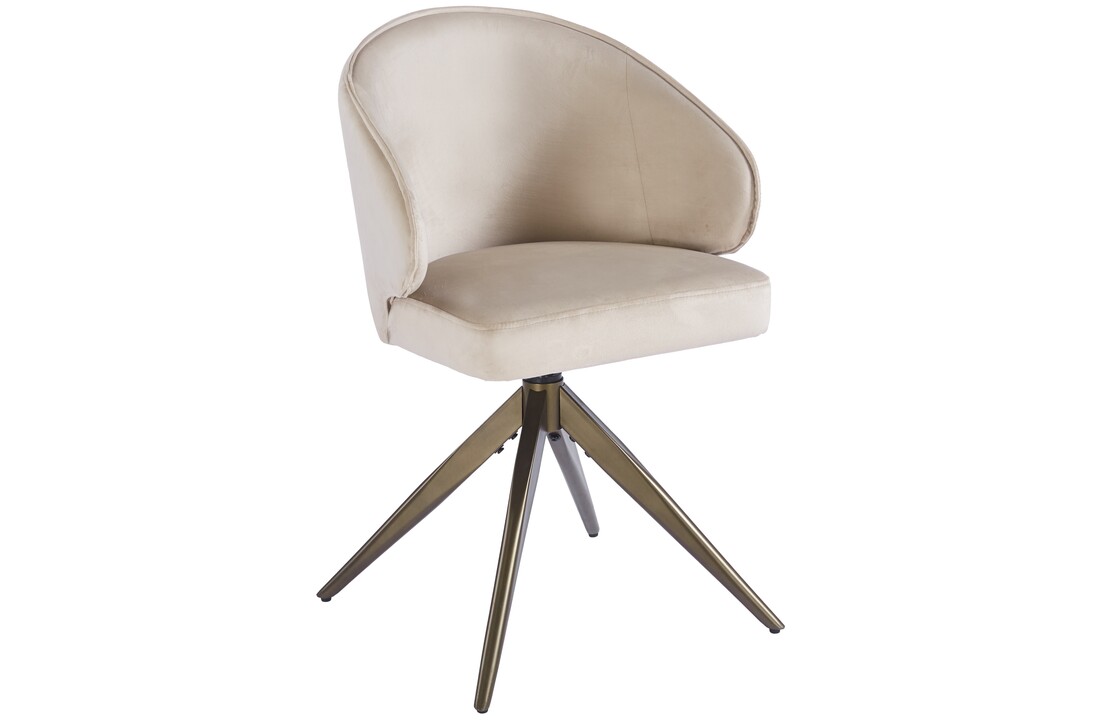 Eetkamerstoel Porto Taupe velvet  - bruin - draai