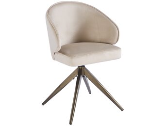 Eetkamerstoel Porto Taupe velvet  - bruin - draai