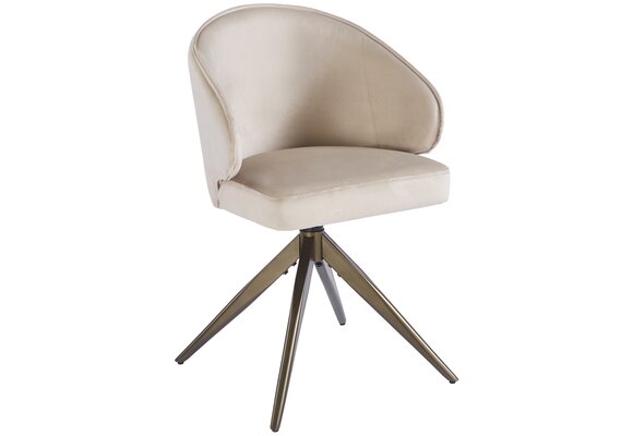 Eetkamerstoel Porto Taupe velvet  - bruin - draai