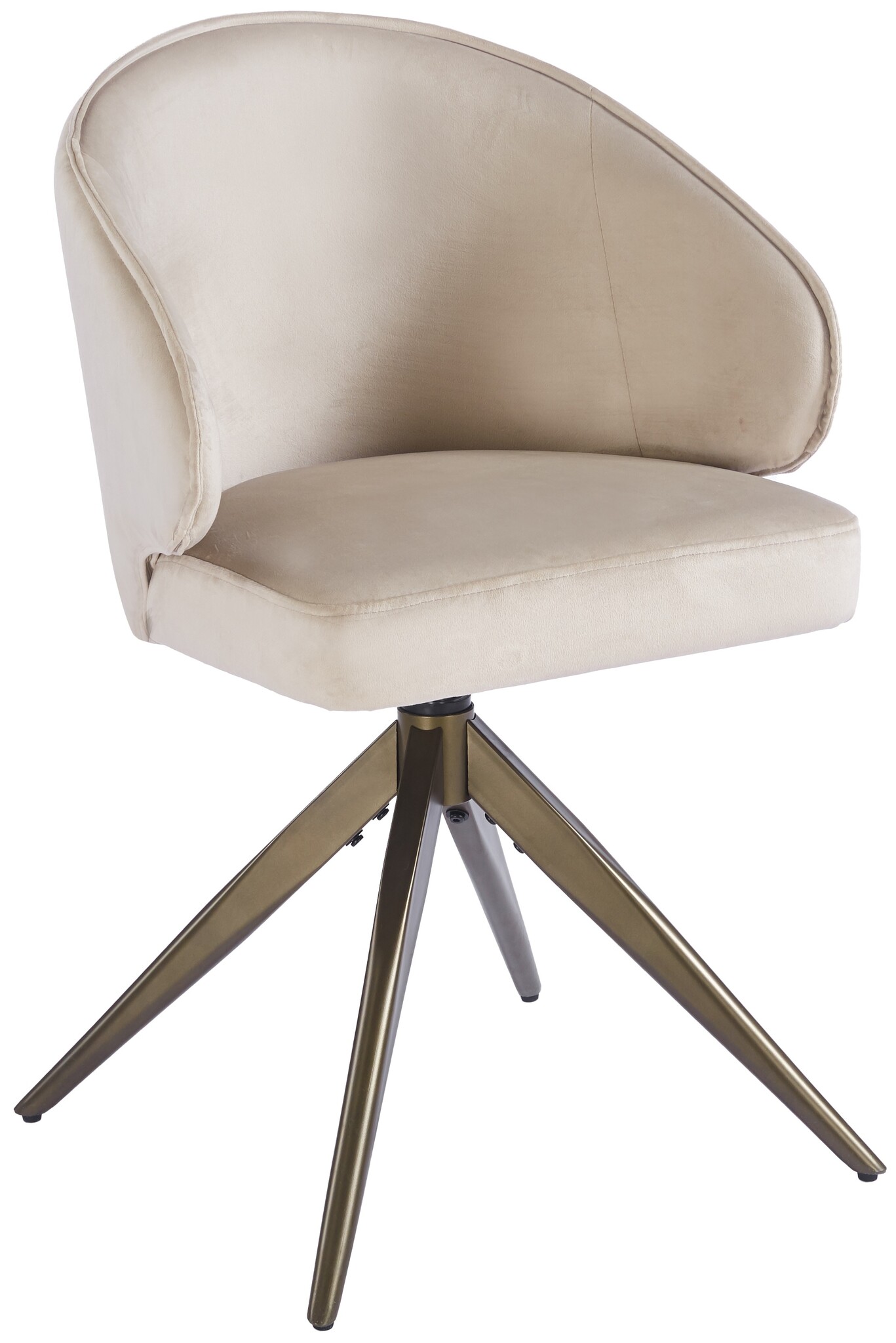 Eetkamerstoel Porto Taupe velvet  - bruin - draai