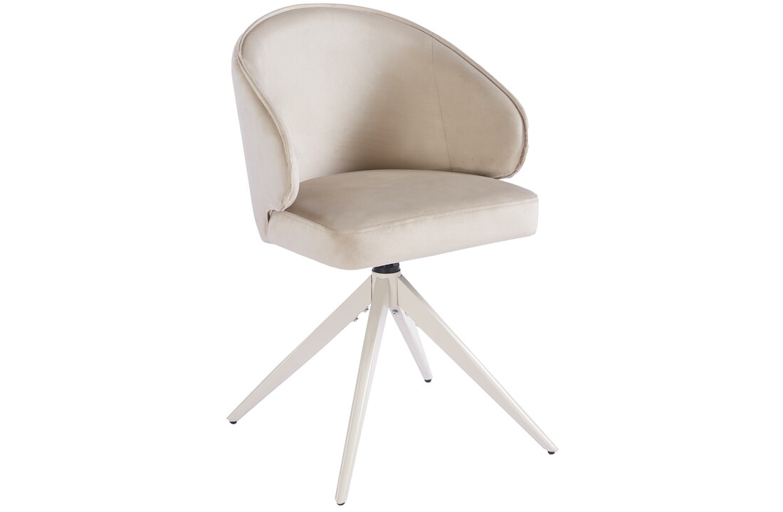Eetkamerstoel Porto Taupe velvet - beige - draai