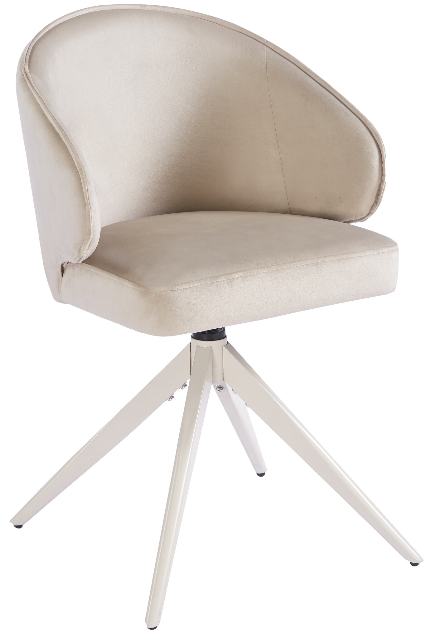 Eetkamerstoel Porto Taupe velvet - beige - draai