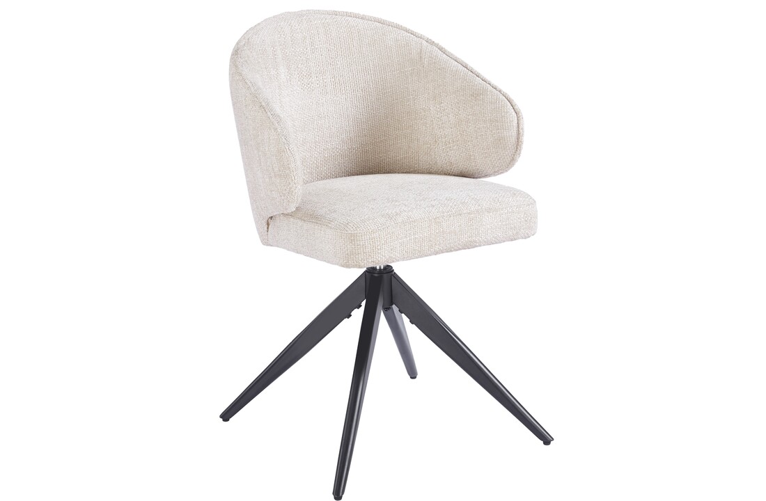 Eetkamerstoel Porto Renegade Natural 01 - zwart - draai