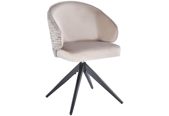 Eetkamerstoel Porto Velvet / Be Trendy - zwart - draai