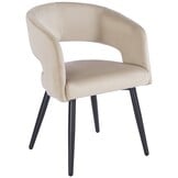 Eetkamerstoel Vigo Taupe velvet  - zwart - vast