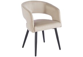 Eetkamerstoel Vigo Taupe velvet  - zwart - vast