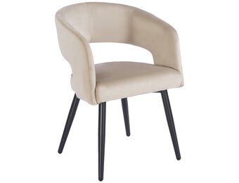 Eetkamerstoel Vigo Taupe velvet  - zwart - vast