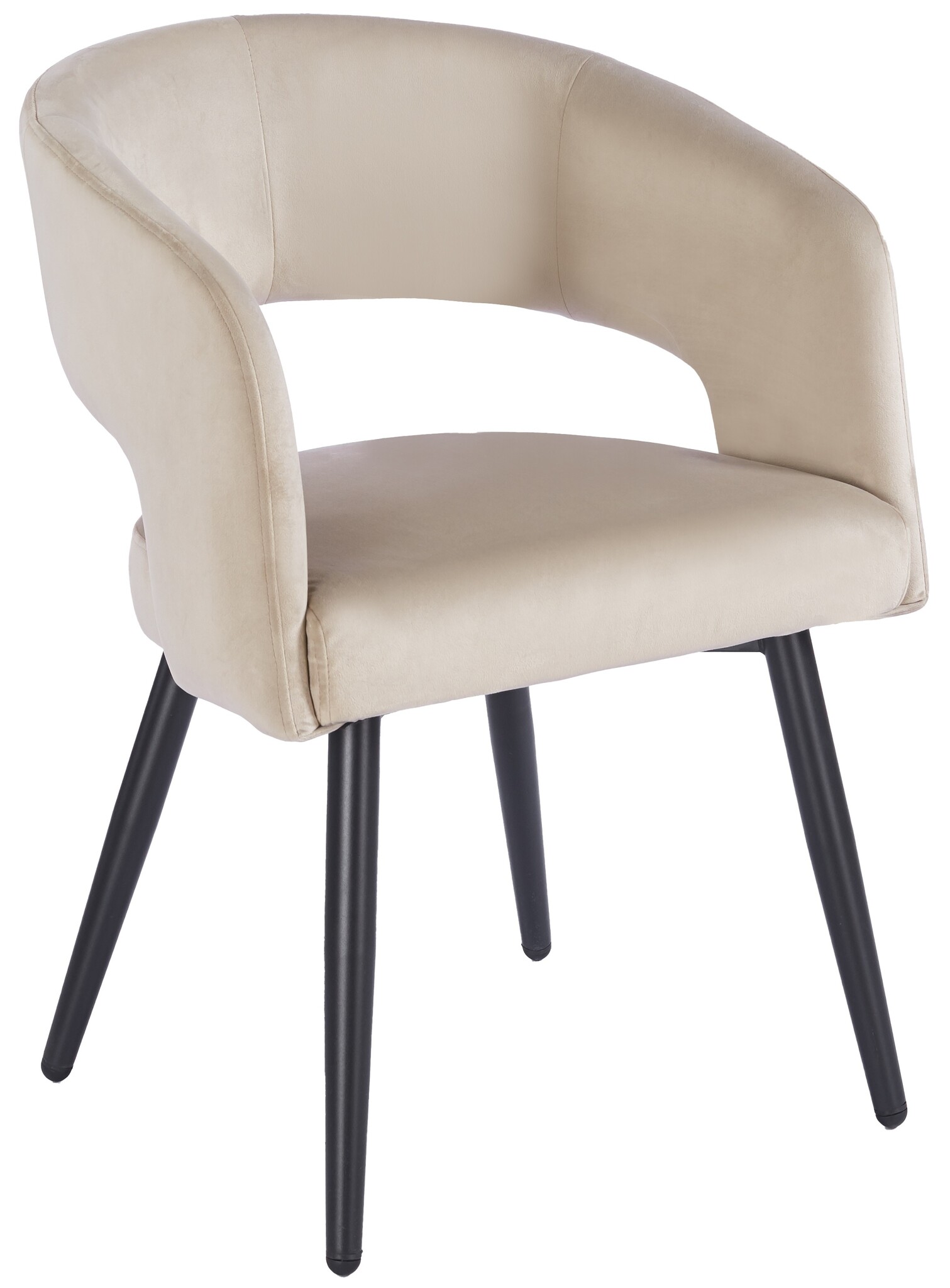 Eetkamerstoel Vigo Taupe velvet  - zwart - vast