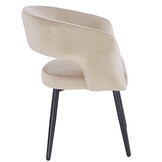 Eetkamerstoel Vigo Taupe velvet  - zwart - vast