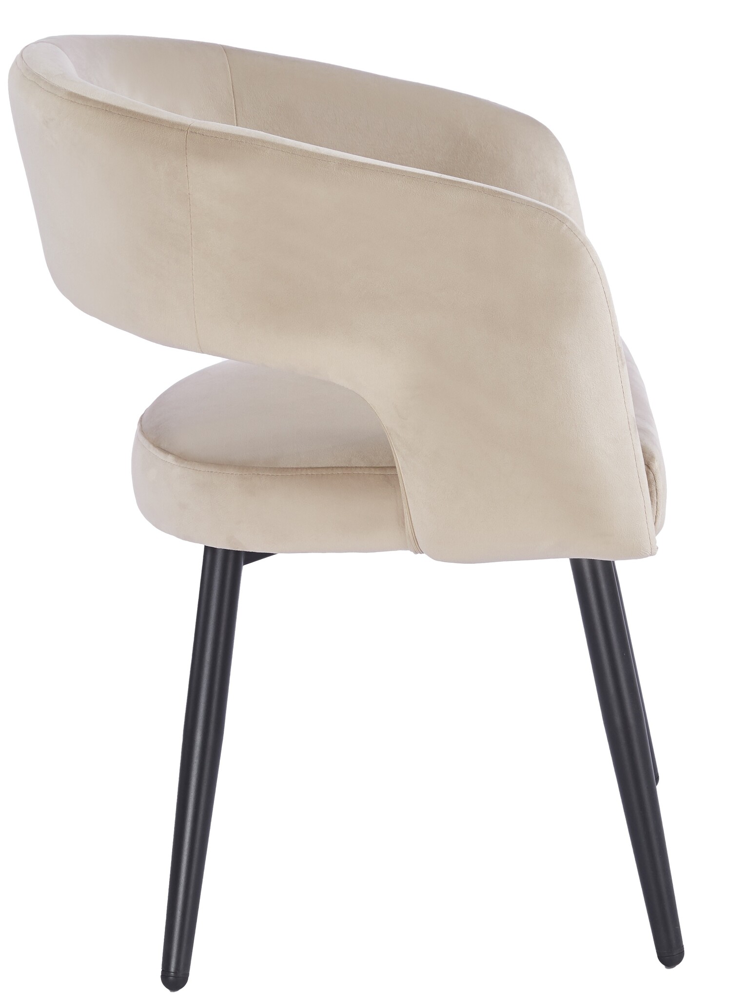 Eetkamerstoel Vigo Taupe velvet  - zwart - vast