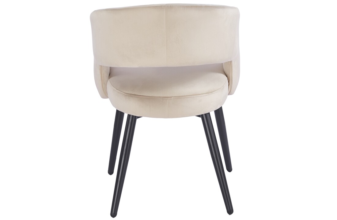 Eetkamerstoel Vigo Taupe velvet  - zwart - vast