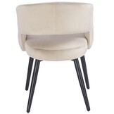Eetkamerstoel Vigo Taupe velvet  - zwart - vast