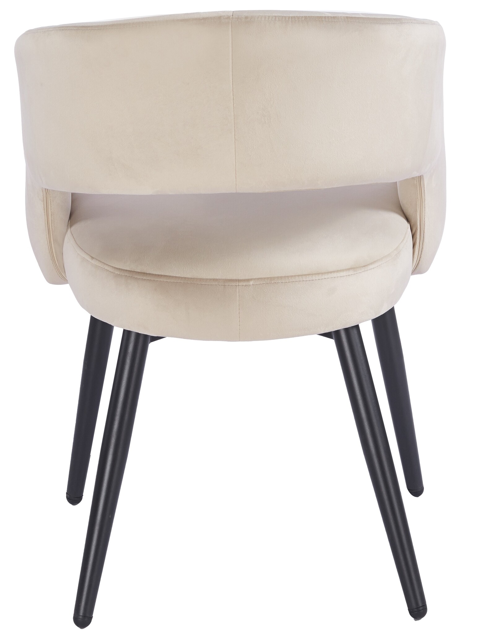 Eetkamerstoel Vigo Taupe velvet  - zwart - vast