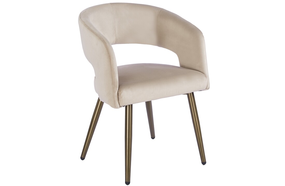 Eetkamerstoel Vigo Taupe velvet - bruin - vast