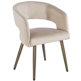 Eetkamerstoel Vigo Taupe velvet  - bruin - vast